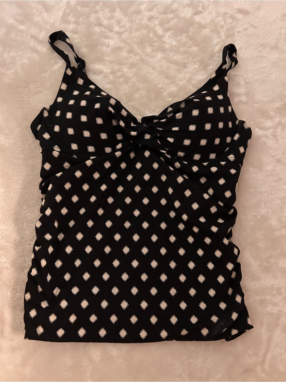 Women's Black & White Printed Swim Tank Top - Brand Not Specified